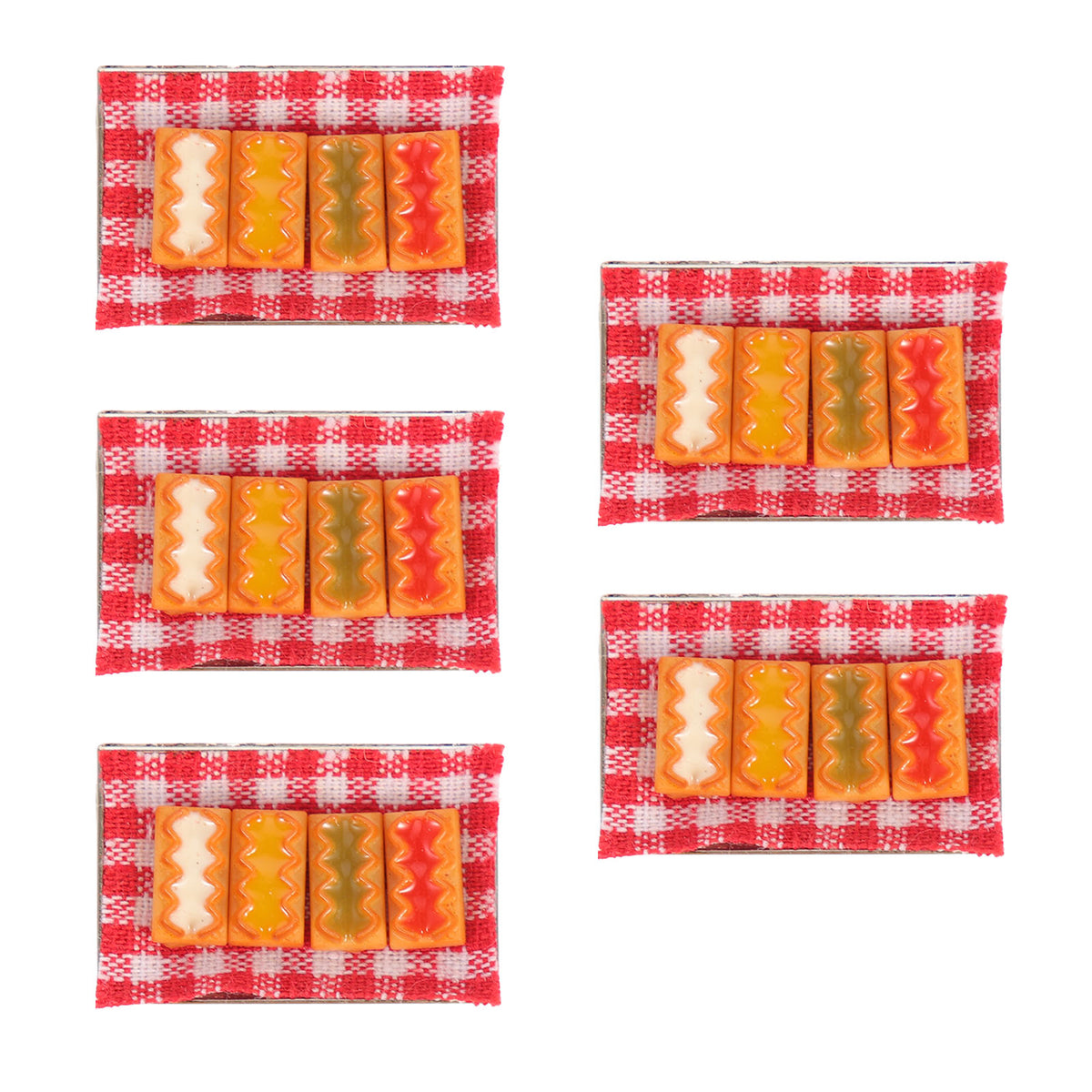 5 Pcs Miniature Decorative Cookies Biscuits Models Toy K797