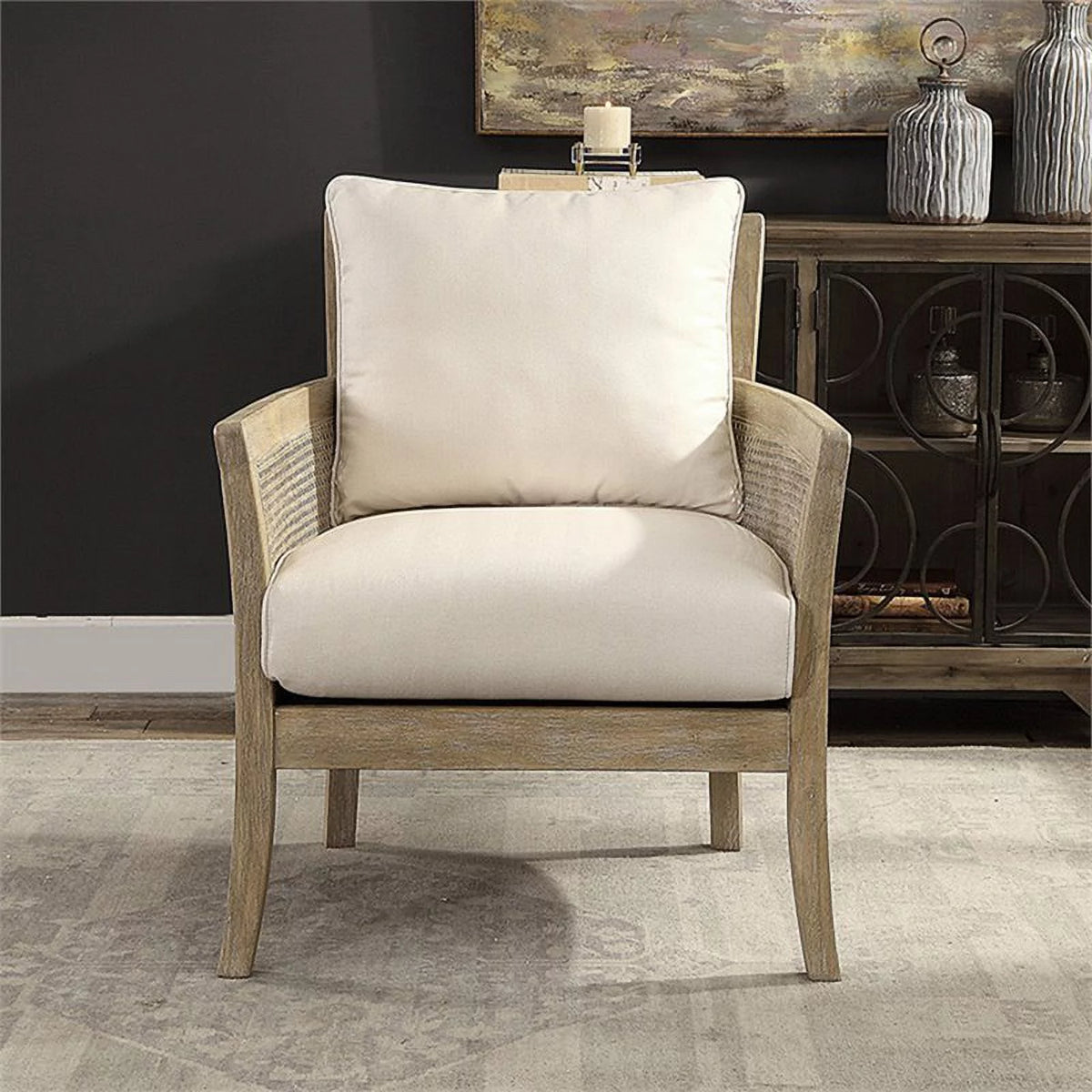 Off White Arm Chair A541876
