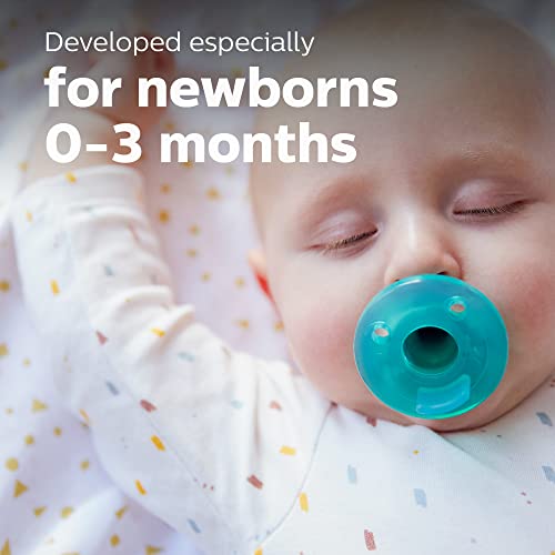 0-3 Months Orthodontic Silicone Baby Pacifiers, Green, 4 Pack T9584