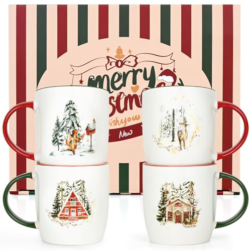 Christmas Mugs Set of 4 11Oz E475