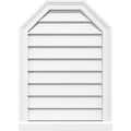 30x22W x 34x22H Octagonal Top Surface Mount PVC Gable Vent with Brickmoul O10891