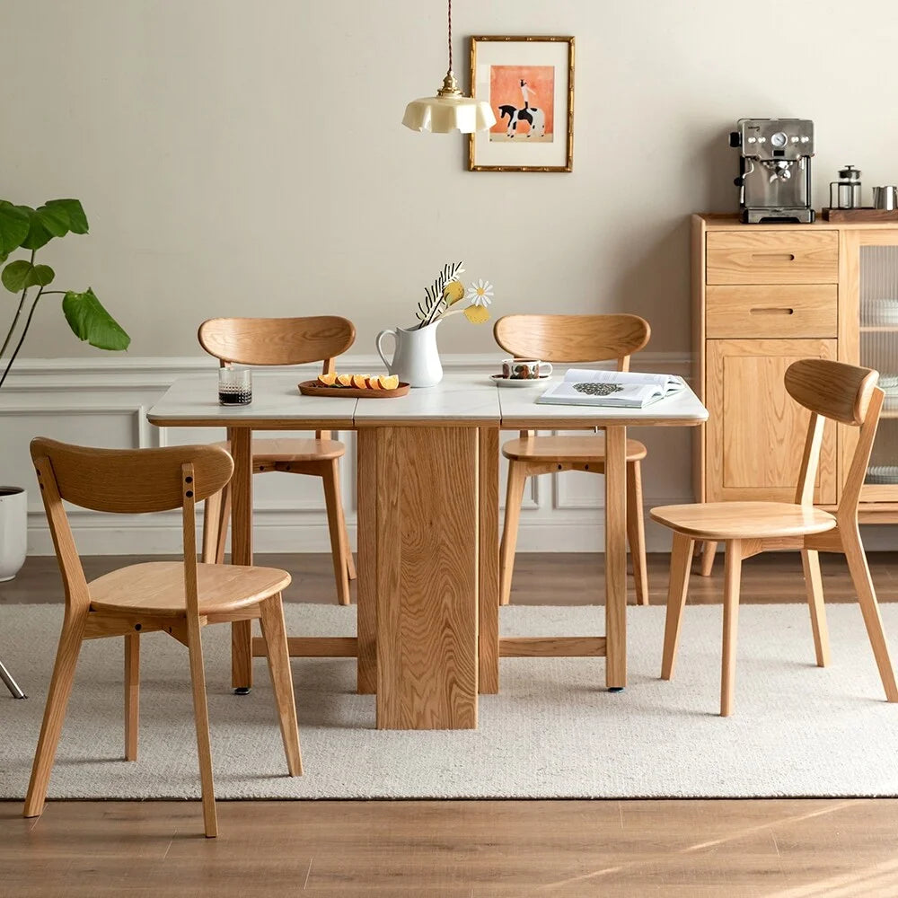 Solid Oak Wood Dining Chairs Set of 4 L7609