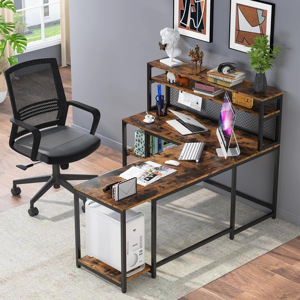 67" Computer Desk with Hutch H895696