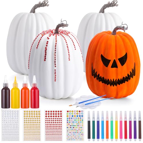 4 Sets 9.1 Inch Artificial Foam Pumpkins U590