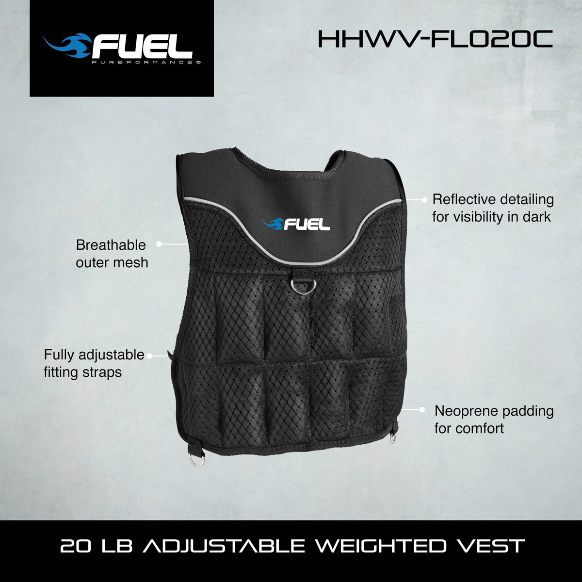 20 Lb. Adjustable Weighted Vest U5388