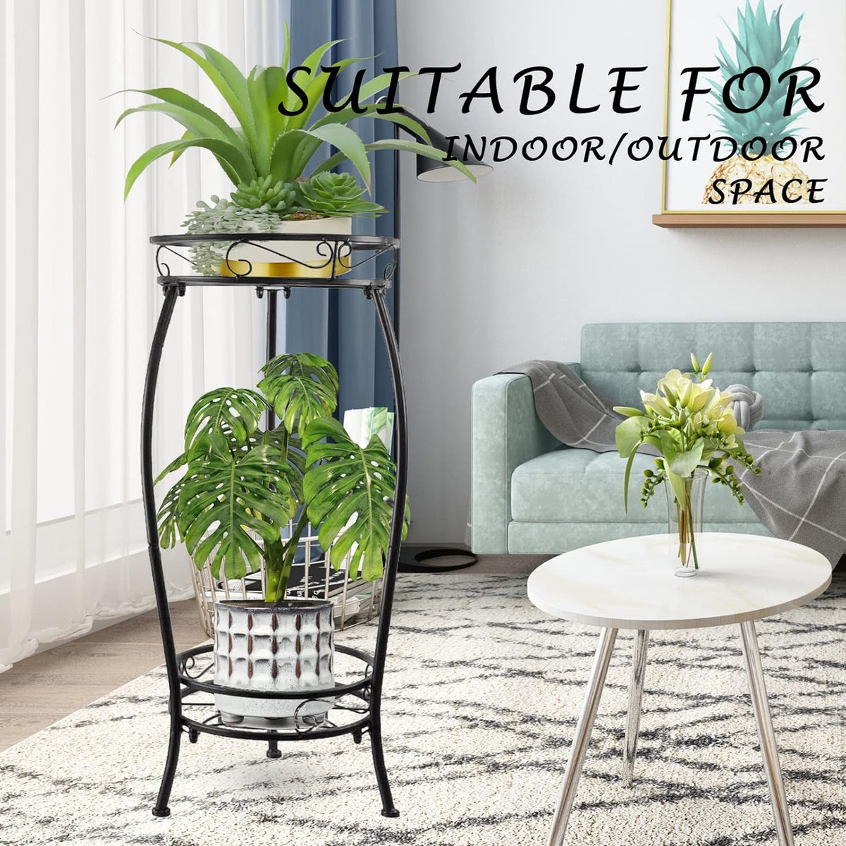 2 Tier Metal Plant Stand F40018