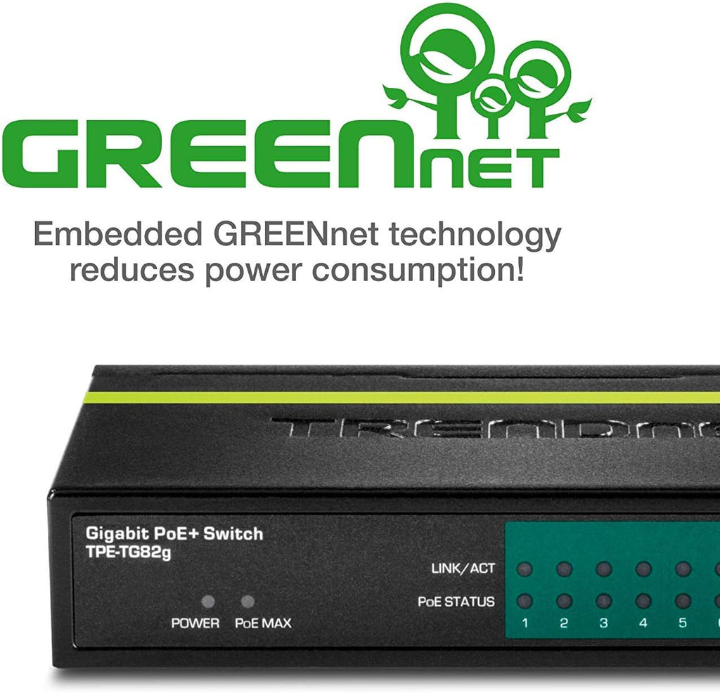 8-Port Gigabit PoE+ Switch, Black B657387