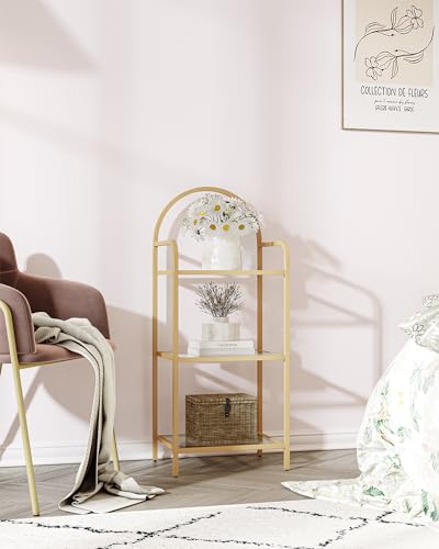 6 Tier Black Tempered Glass Steel Frame Bookcase K6537