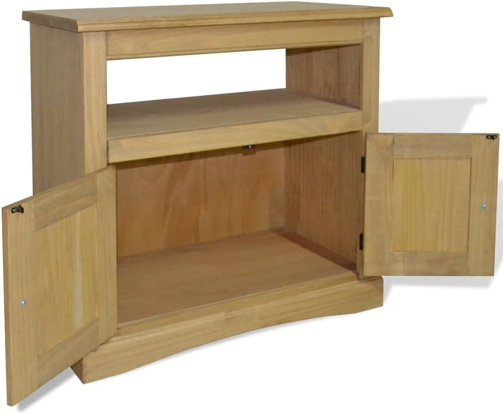 Rustic TV Cabinet with Storage Space, Mexican Pine, 31.5"x16.9"x30.7" D78595