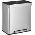 16 Gallons Dual Compartment Stainless Steel Trash Can X988