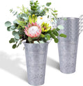 6 Pcs Galvanized Metal Vases with Handles (Silver) R2792