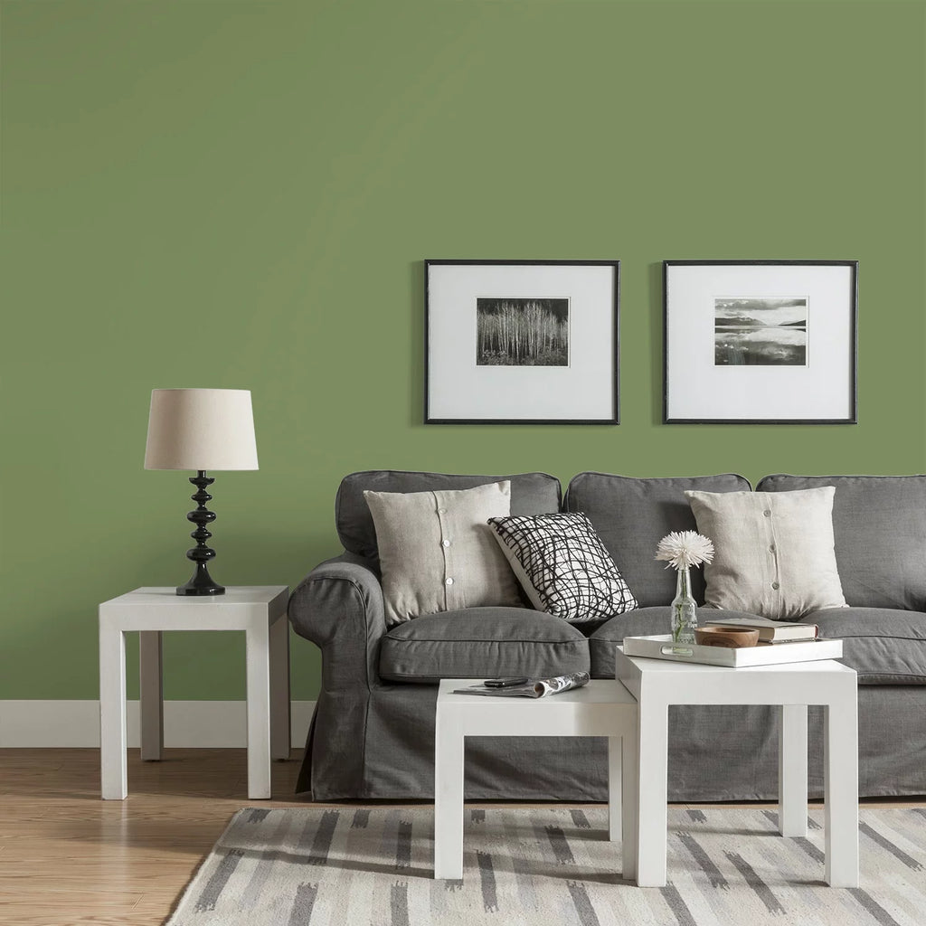 Moss Point Green Eggshell Interior Paint and Primer, 1 Gallon V710