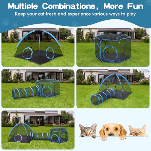 Outdoor Cat Enclosure with Tunnel and Storage Bag M72049