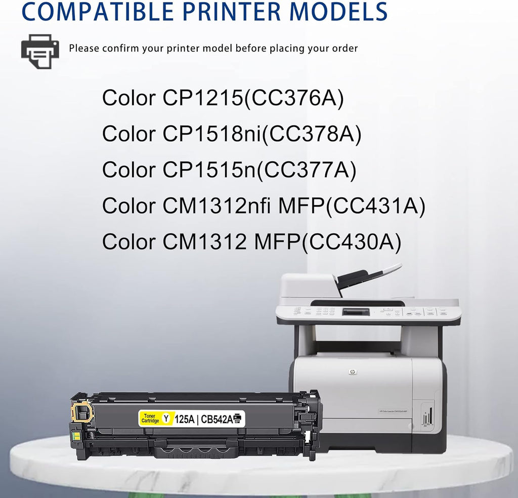 Compatible 125A Remanufactured Toner Cartridge Replacement Yellow 1-Pack D108