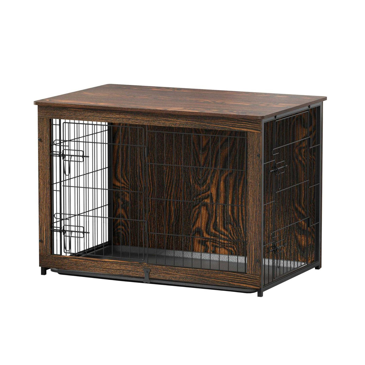 Wooden Dog Crate Furniture with Cushion and Tray E31288