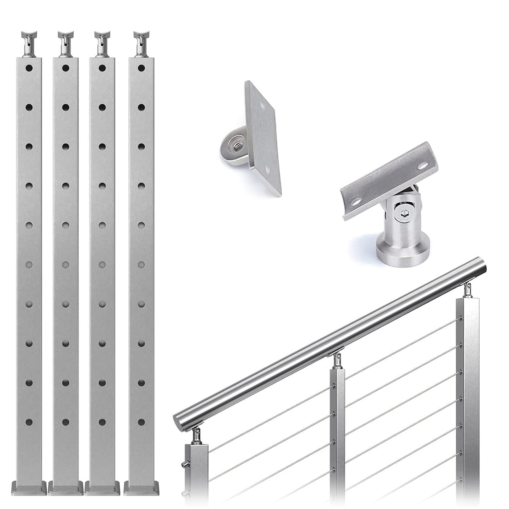 4 Pack Stainless Steel Cable Railing Post U4356