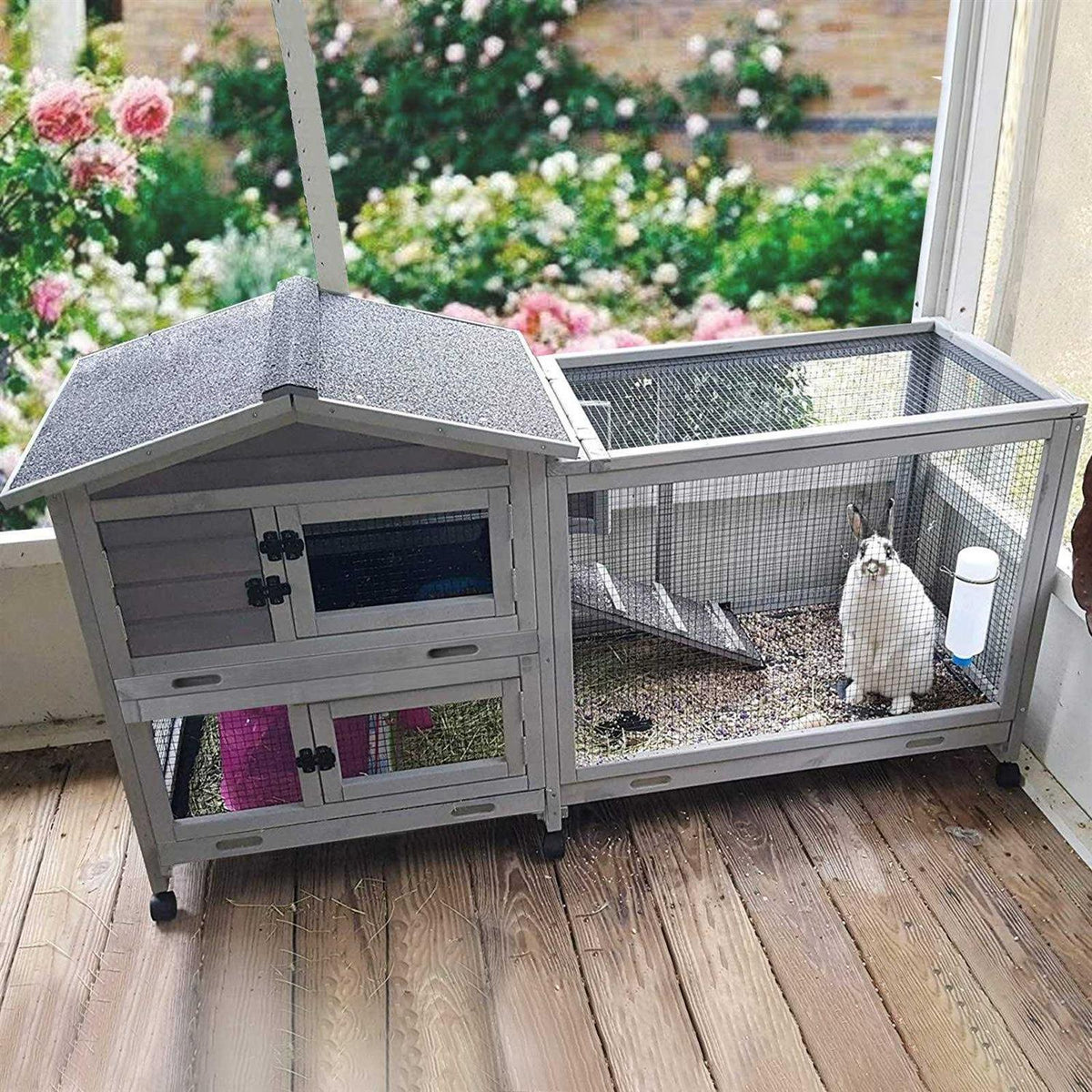 Rabbit Hutch with 3 Deep Pull Out Tray F36845