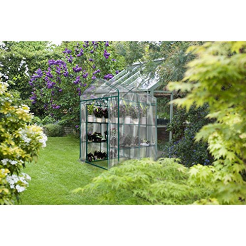 4 Tier Mini Greenhouse with Locking Wheels and PVC Cover I398