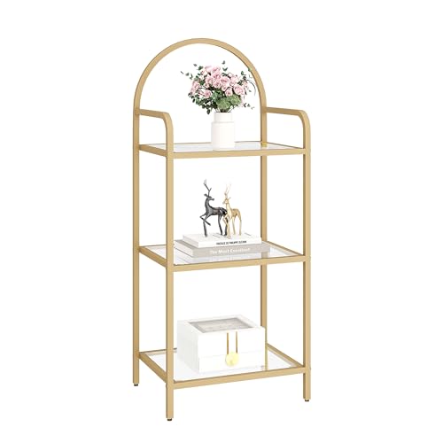 6 Tier Black Tempered Glass Steel Frame Bookcase K6537