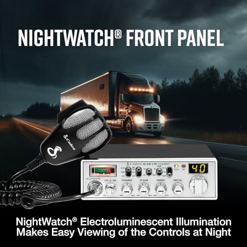 Black CB Radio with NOAA Weather Channels and 4-Color LCD D84459