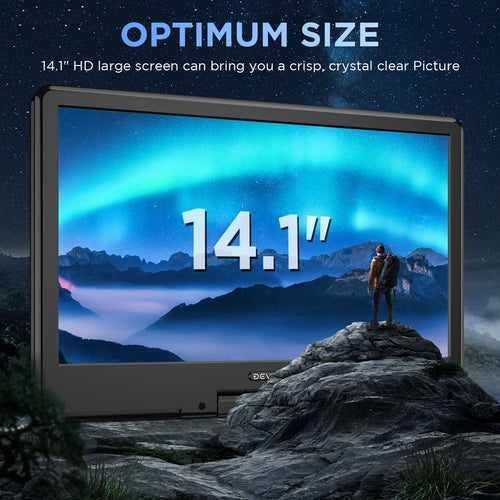 16.9" Portable DVD Player with 14.1" HD Screen, Rechargeable Battery, Dual Speakers X64106