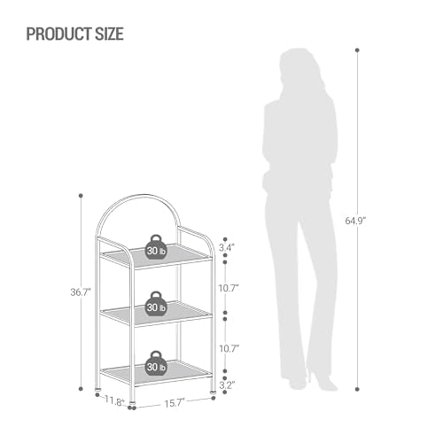 6 Tier Black Tempered Glass Steel Frame Bookcase K6537