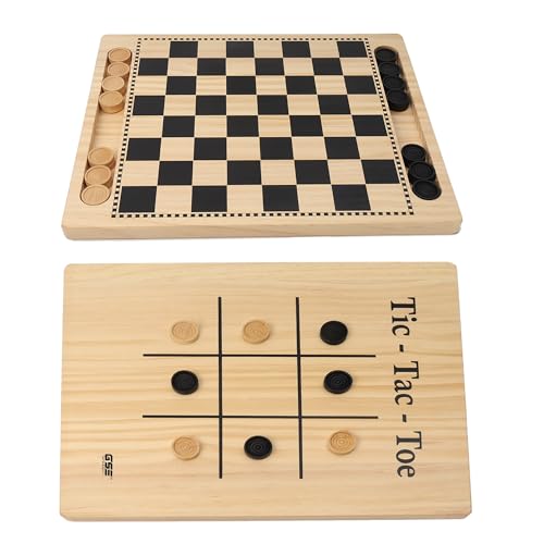 16" Wooden Folding Chess Checker Backgammon Board Game Set W191432