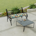Black Floral Outdoor Bench Cushion B424298