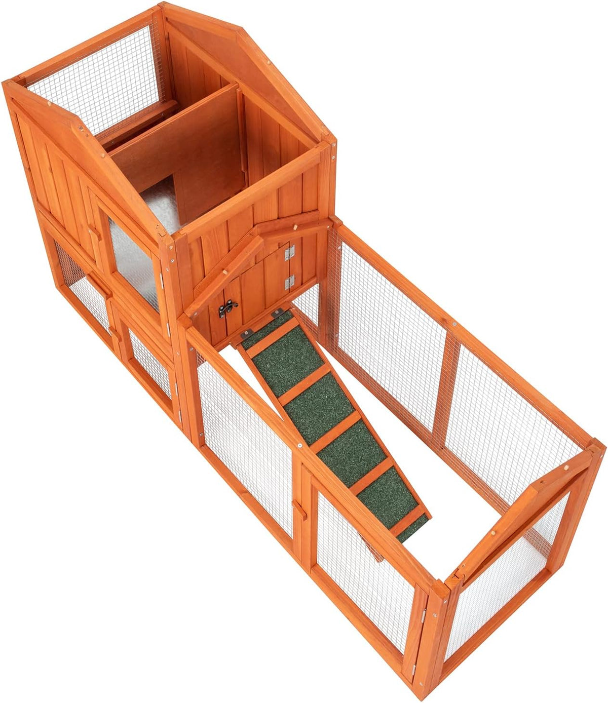 61" Wooden Chicken Coop with Waterproof Roof S34876
