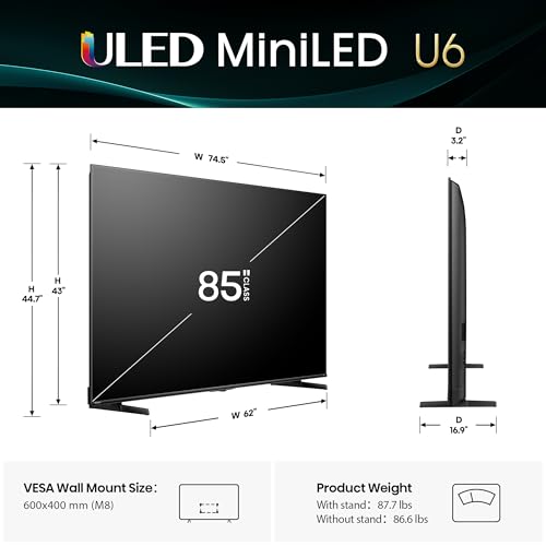 55" Mini-LED 4K UHD Smart TV, QLED, Native 144Hz, HDR10+, Dolby Vision IQ, Dolby Atmos, Black F224
