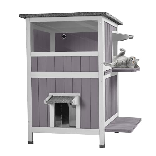 2-Story Outdoor Waterproof Cat Shelter O7298