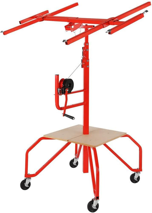11FT Drywall Panel Hoist with Rolling Caster Wheel V32475