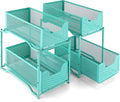 2 Pack White Stackable 2-Tier Under Sink Cabinet Organizer N730