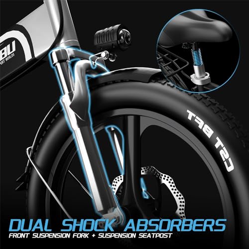 20" Fat Tire 750W 48V 12.8AH/15AH/20AH Battery 7-Speed Folding Electric Bike Z79614