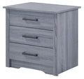 Gray 3 Drawer Nightstand A240