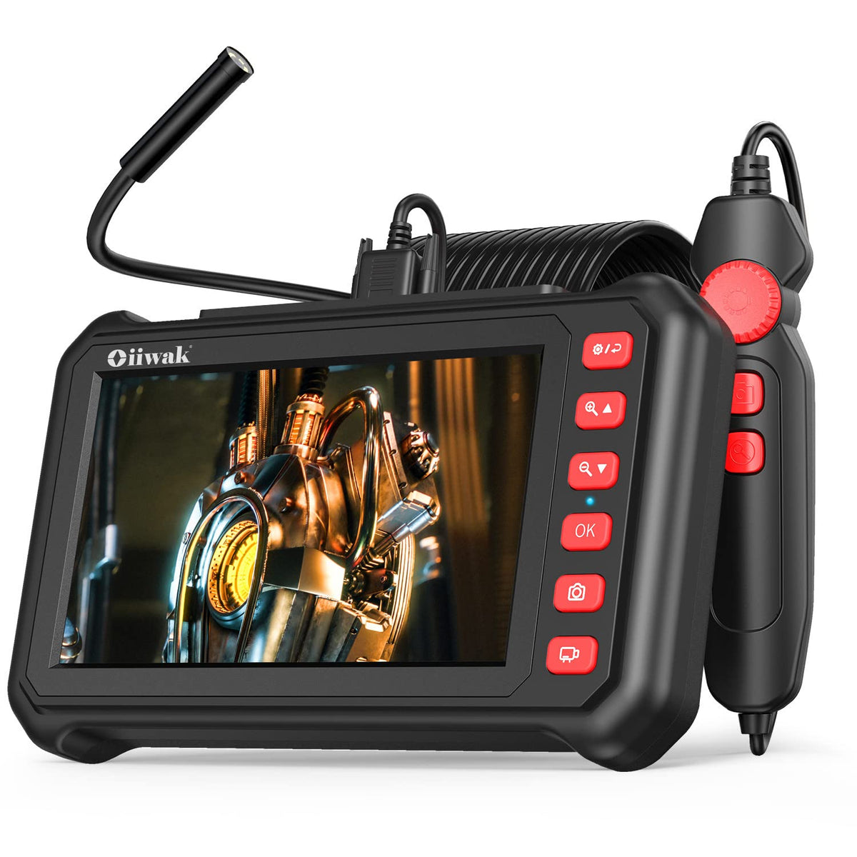 7" IPS Borescope Inspection Camera 5.0MP HD Waterproof Endoscope with 6 LED Lights P33975