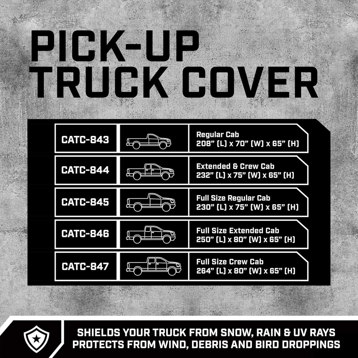 Waterproof All Weather 6-Layer Truck Cover E377