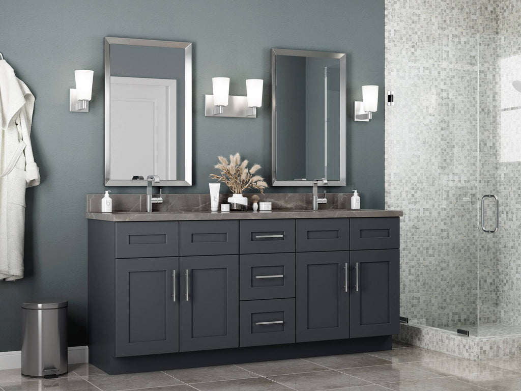 27-in W x 34.5-in H x 21-in D Onyx Painted Base Cabinet U485752