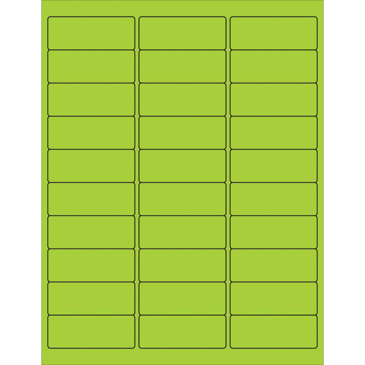 Fluorescent Green Rectangle Laser Labels 3000/Case N9085
