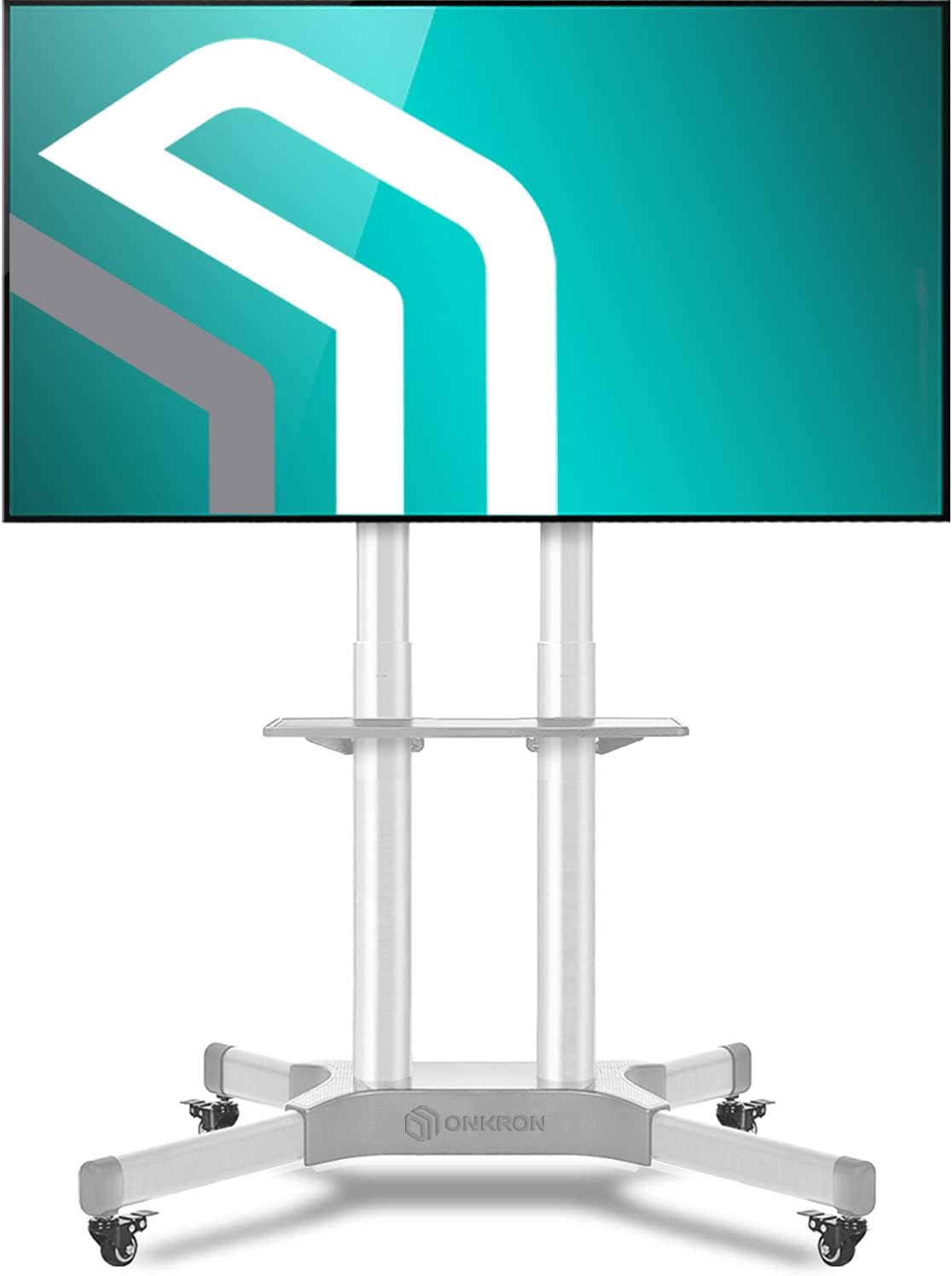 Mobile TV Stand for 32 to 65 Inch TV Screens with Wheels Shelves E1042