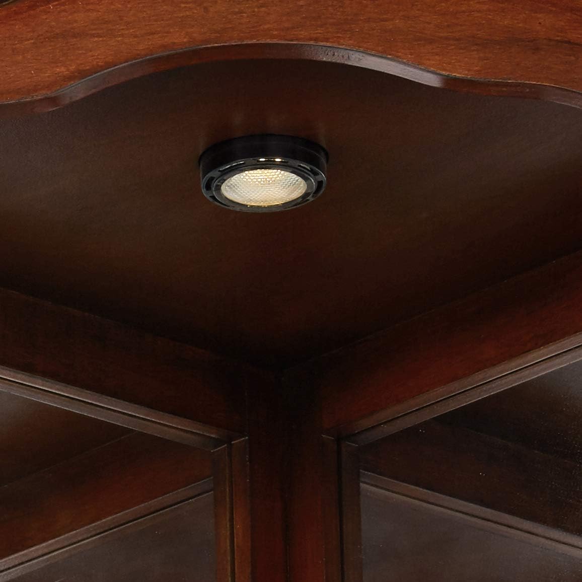 Medium Brown 5-Shelf Corner Curio Cabinet Q68855