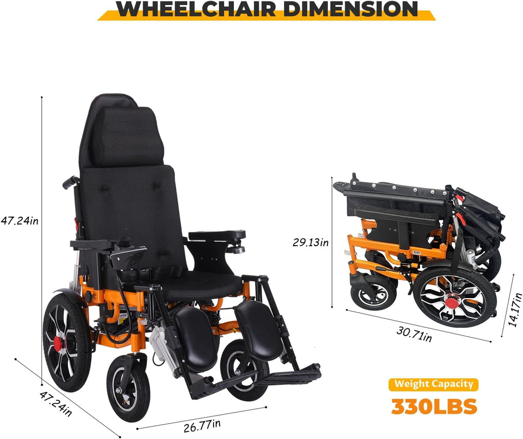 Lightweight Foldable 20" Seat Width All Terrain Motorized Wheelchair W675450