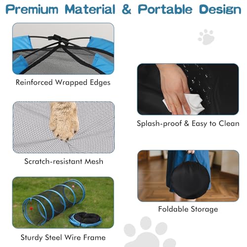 Outdoor Cat Enclosure with Tunnel and Storage Bag M72049