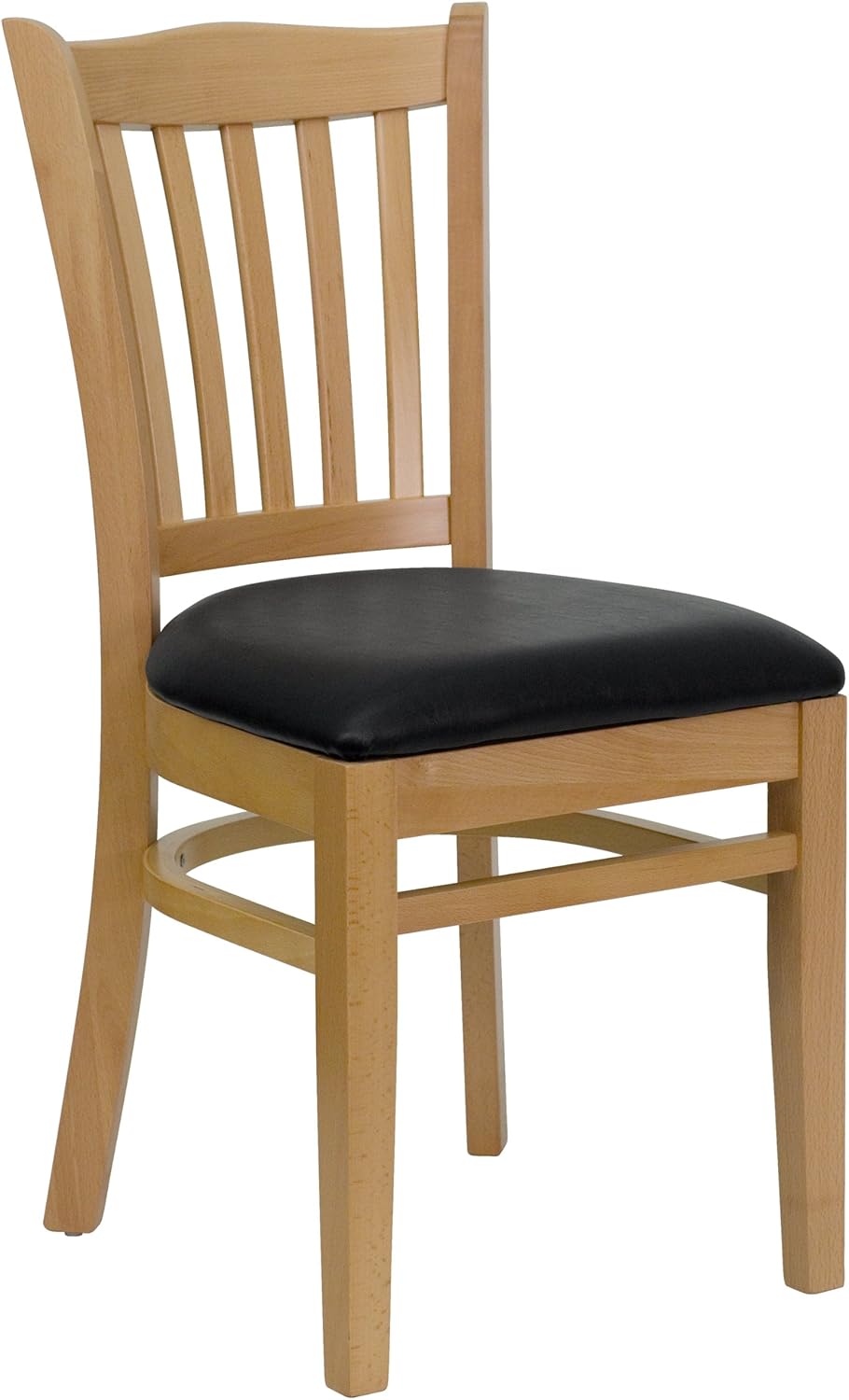 Vertical Slat Back Mahogany Wood Restaurant Chair X458866