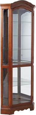 Medium Brown 5-Shelf Corner Curio Cabinet Q68855