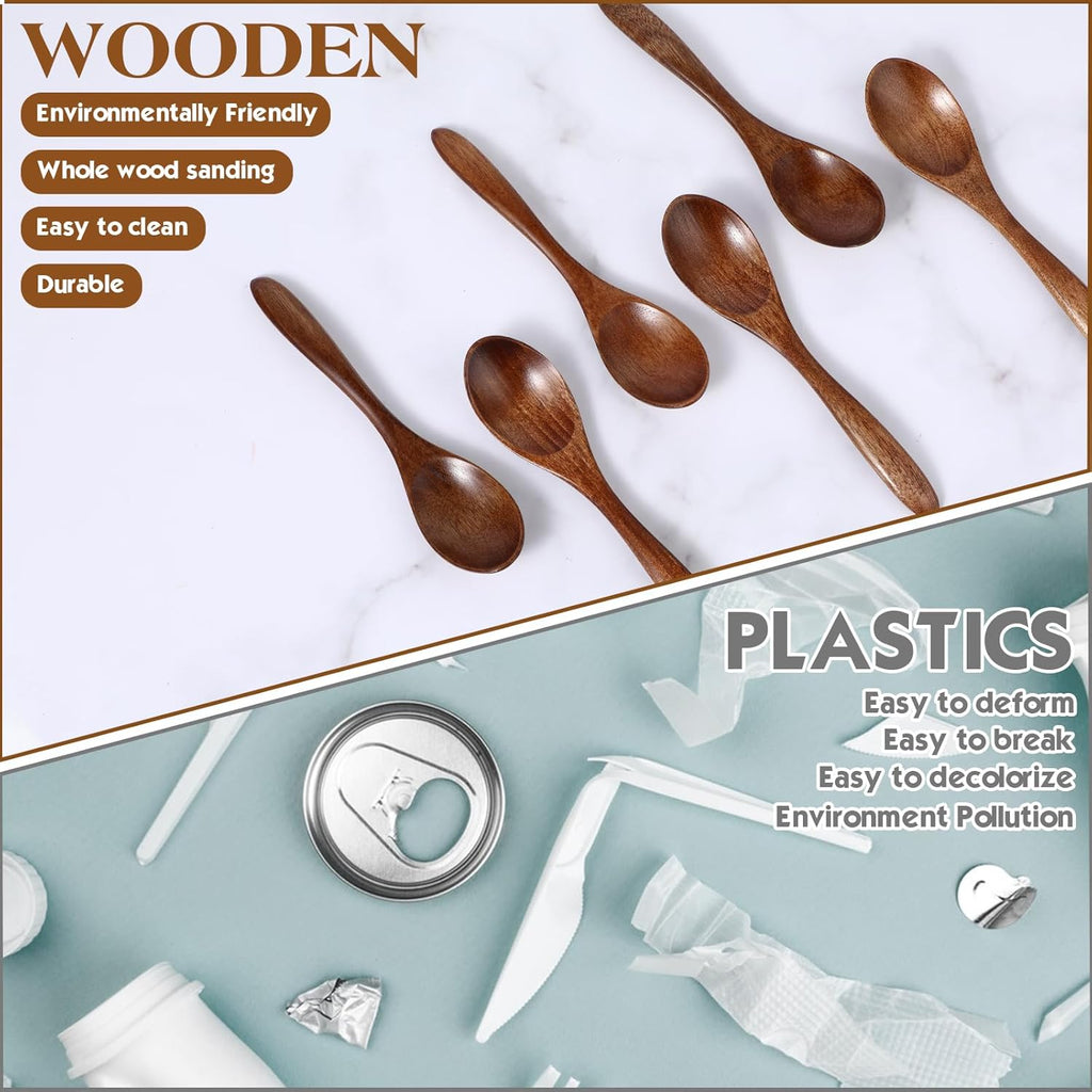 6 Pcs 5.5 Inches Wooden Spoons J8513