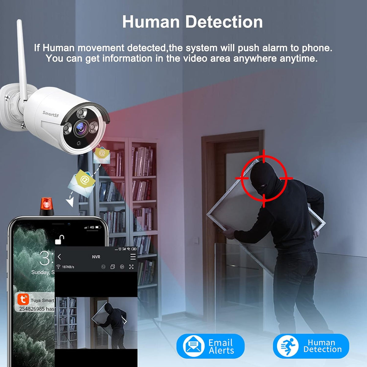 Wireless 8CH 1080P Security Camera System with 4 Weatherproof IP Cameras Y876