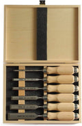 Bevel Edge Chisel Set with Wooden Handles, Set of 6 Pcs T8186