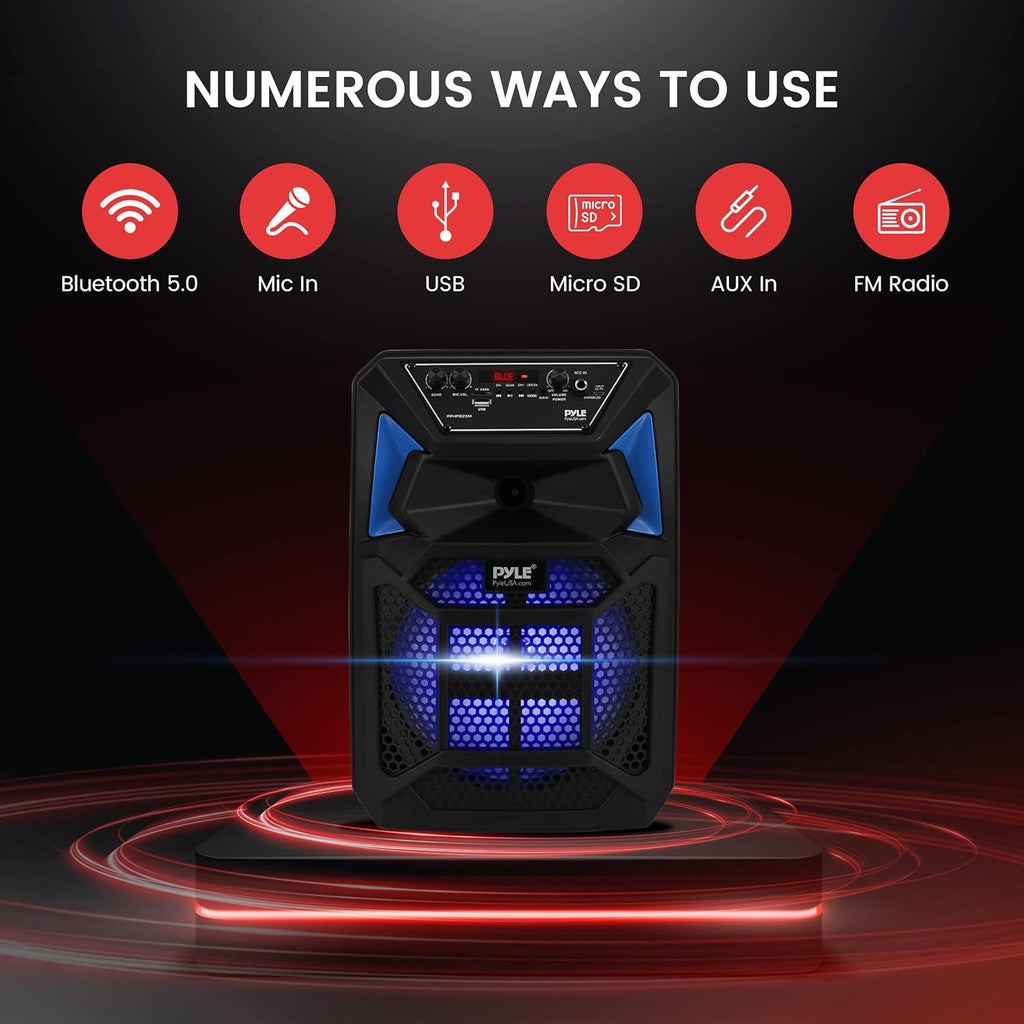 400W Portable Bluetooth PA Speaker System with Microphone and Rolling Wheels X476768