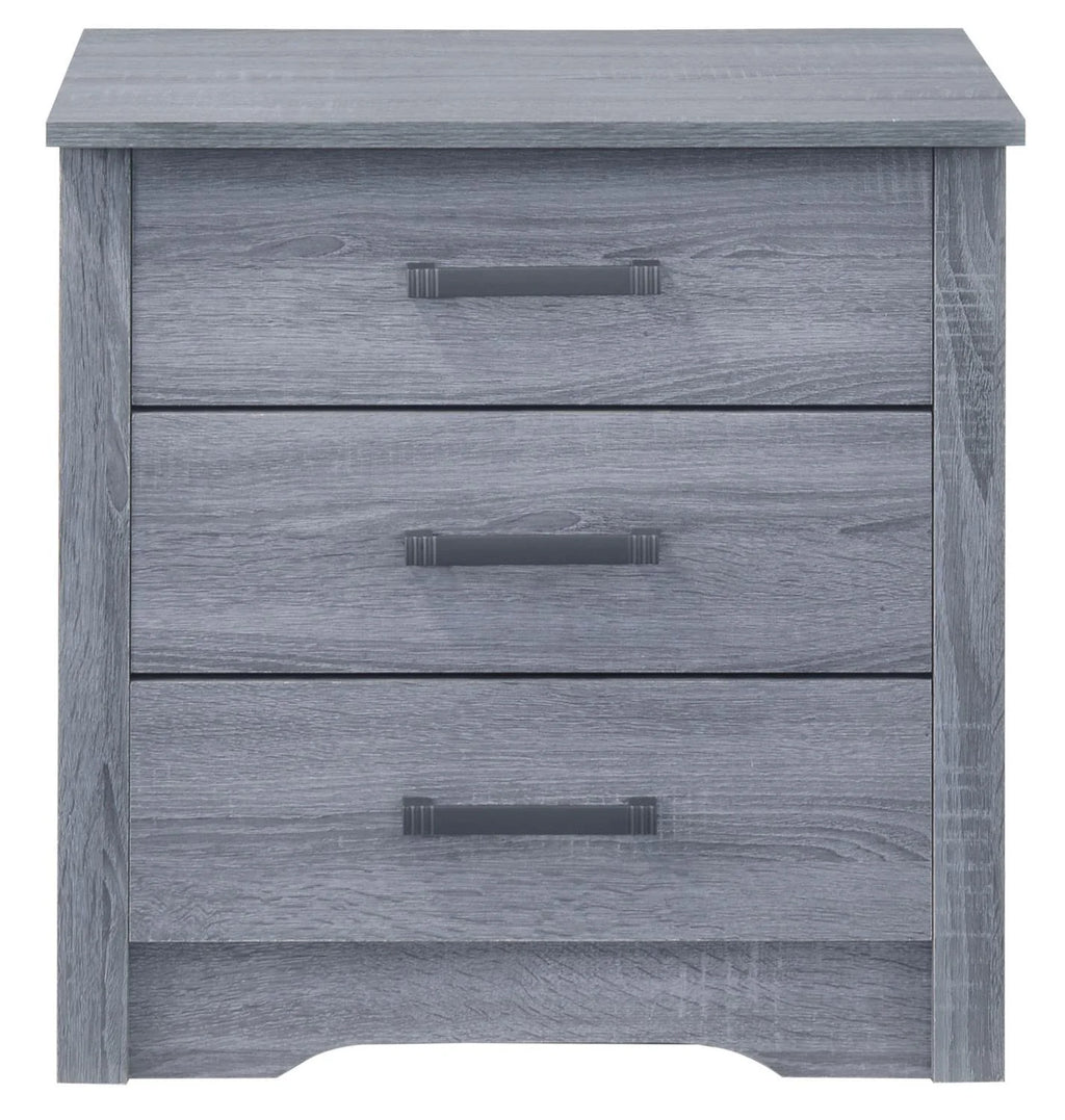 Gray 3 Drawer Nightstand A240